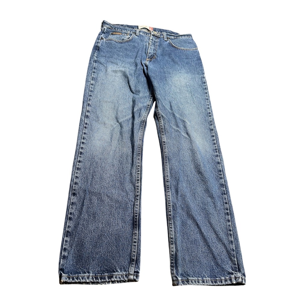 Wrangler Mens Jeans 34x32 Medium Wash Blue Denim Regular Fit  MGW20DD
